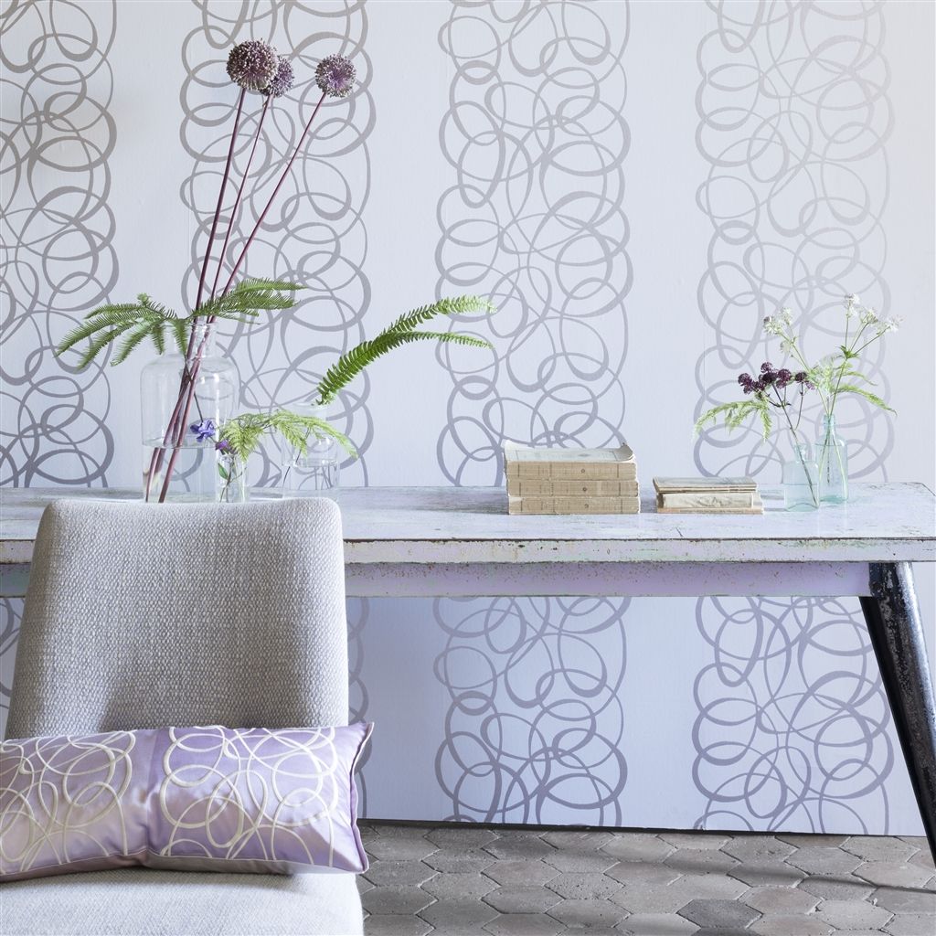 Обои Designers Guild Marquisette Marquisette-Pale Celadon PDG689/01 фото в интерьере