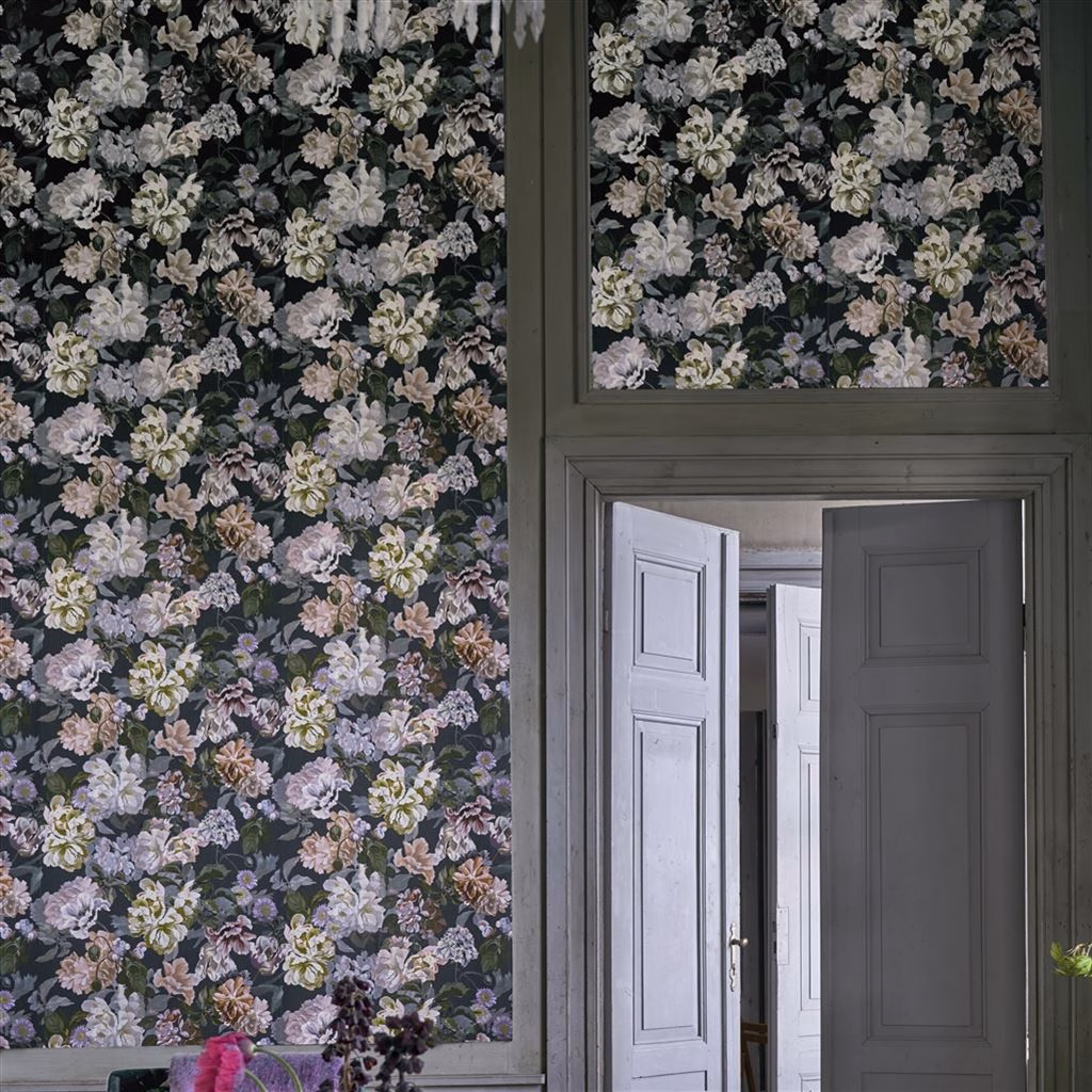 Обои Designers Guild Tulipa Stellata Delft Flower Charcoal PDG1033/01