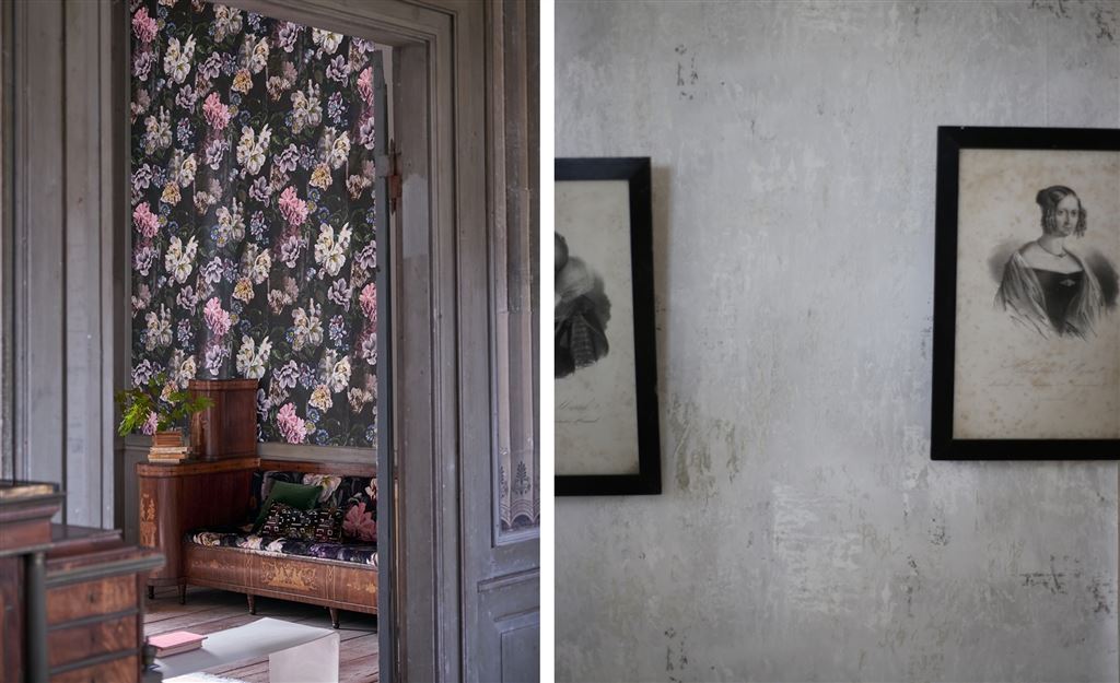 Обои Designers Guild Tulipa Stellata Delft Flower Charcoal PDG1033/01