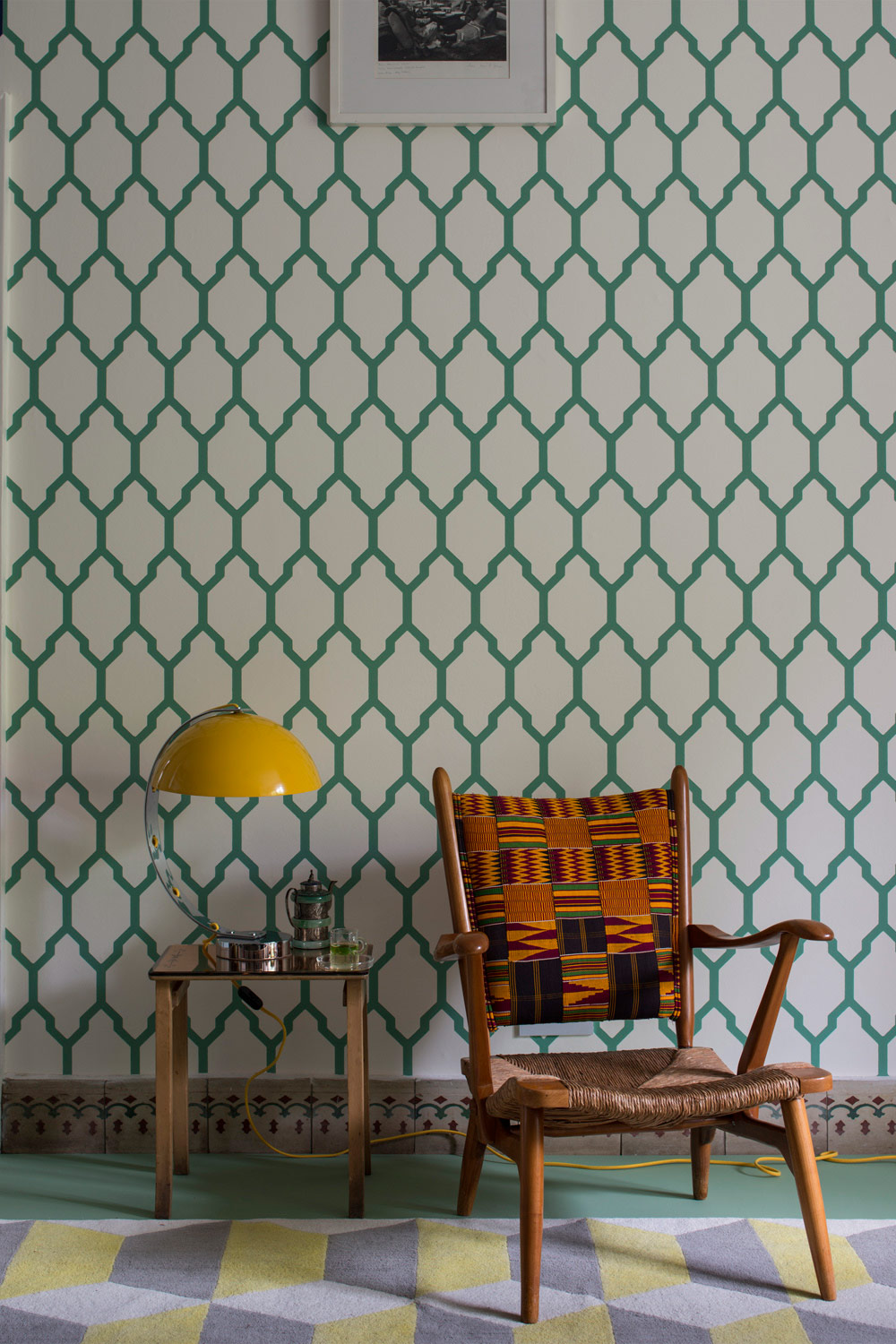 Обои Farrow & Ball Grace & Favour Tessella BP 3603 фото в интерьере