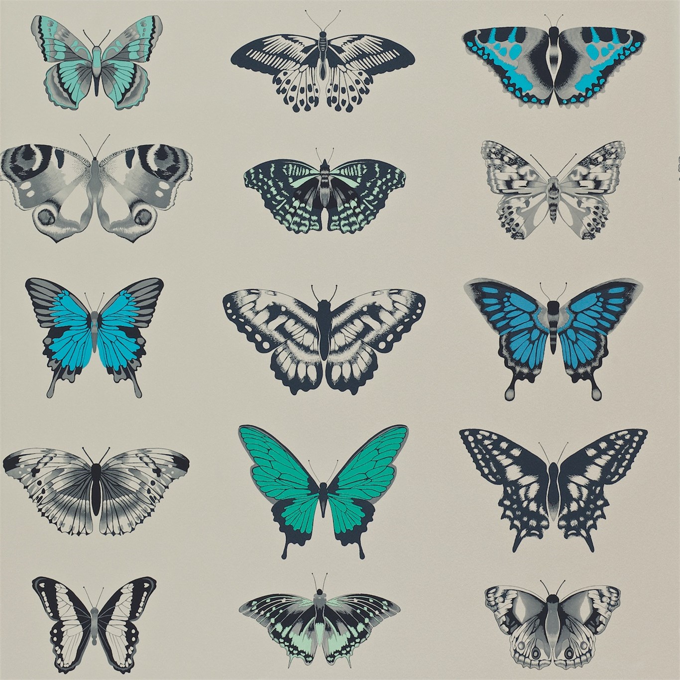 Обои Harlequin Amazilia Papilio Lagoon/Indigo/Emerald 111078