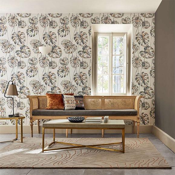 Обои Harlequin Zapara Kelapa Charcoal/Blush 111754 фото в интерьере