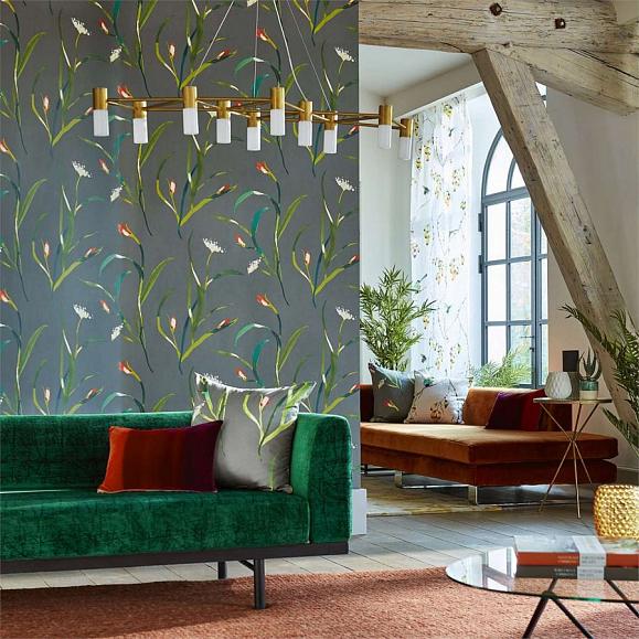Обои Harlequin Zapara Saona Kiwi/Charcoal 111758 фото в интерьере