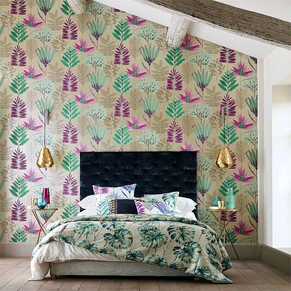 Обои Harlequin Zapara Yasuni Lagoon/Cerise 111760 фото в интерьере