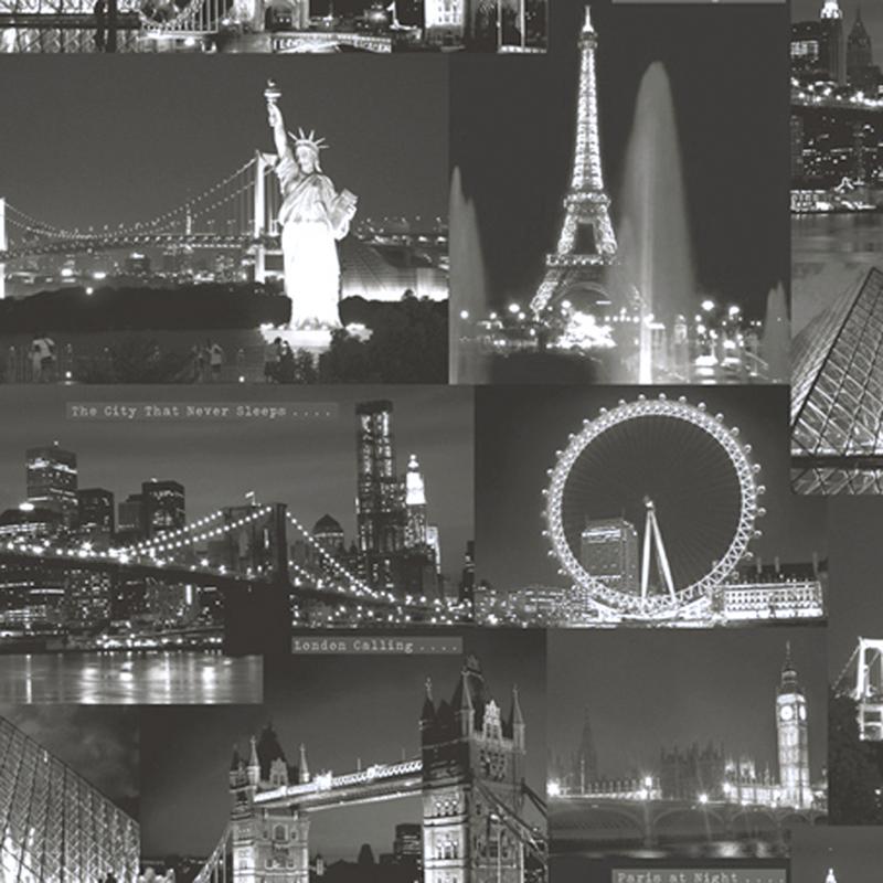 Обои Holden Imaginarium Night City Black/White 11330 Обои Holden Imaginarium Night City Black/White 11330