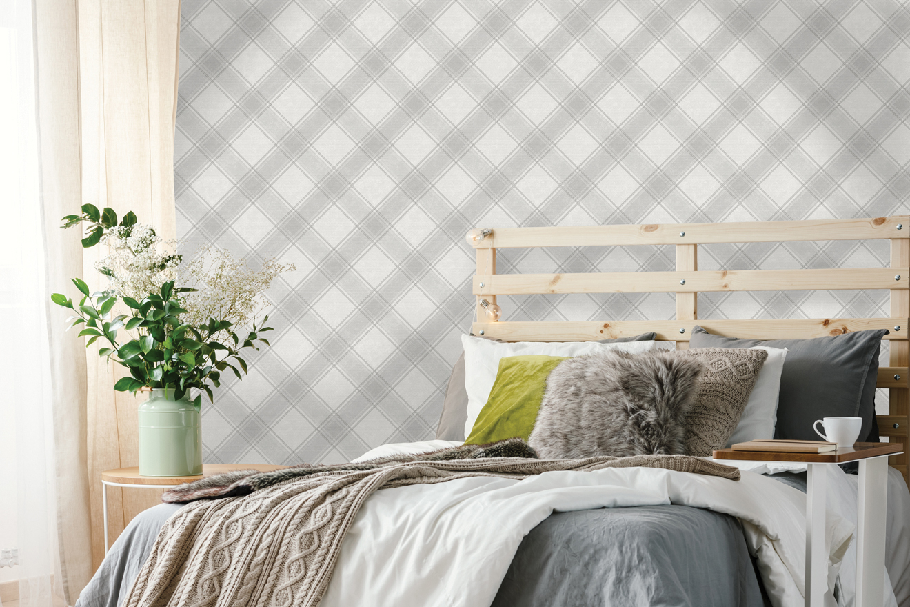 Обои Holden Kaleidoscope Ainsley Grey 90640 фото в интерьере