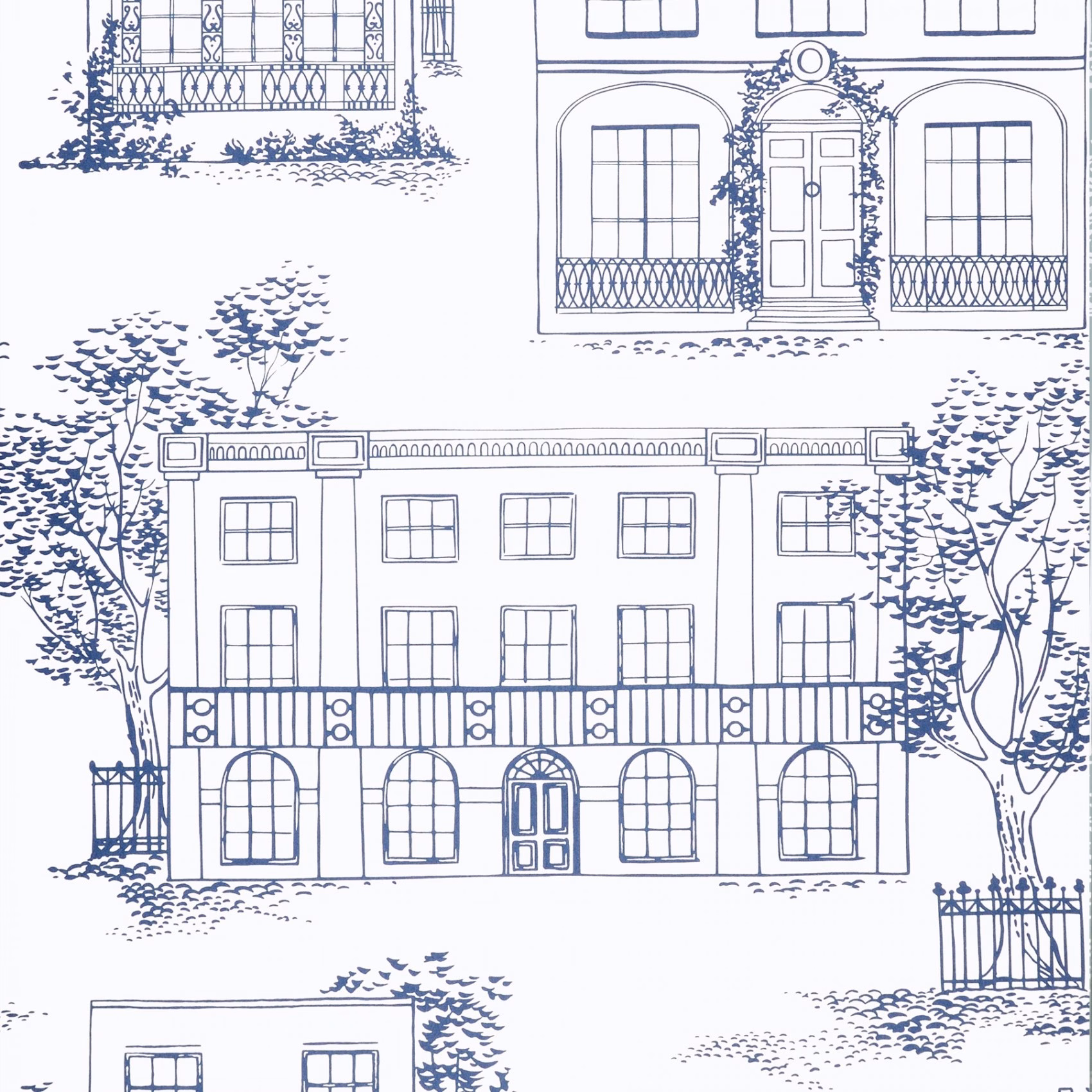 Обои Little Greene 20th Century Papers Hampstead - Mid Blue 0288HAMIDBL