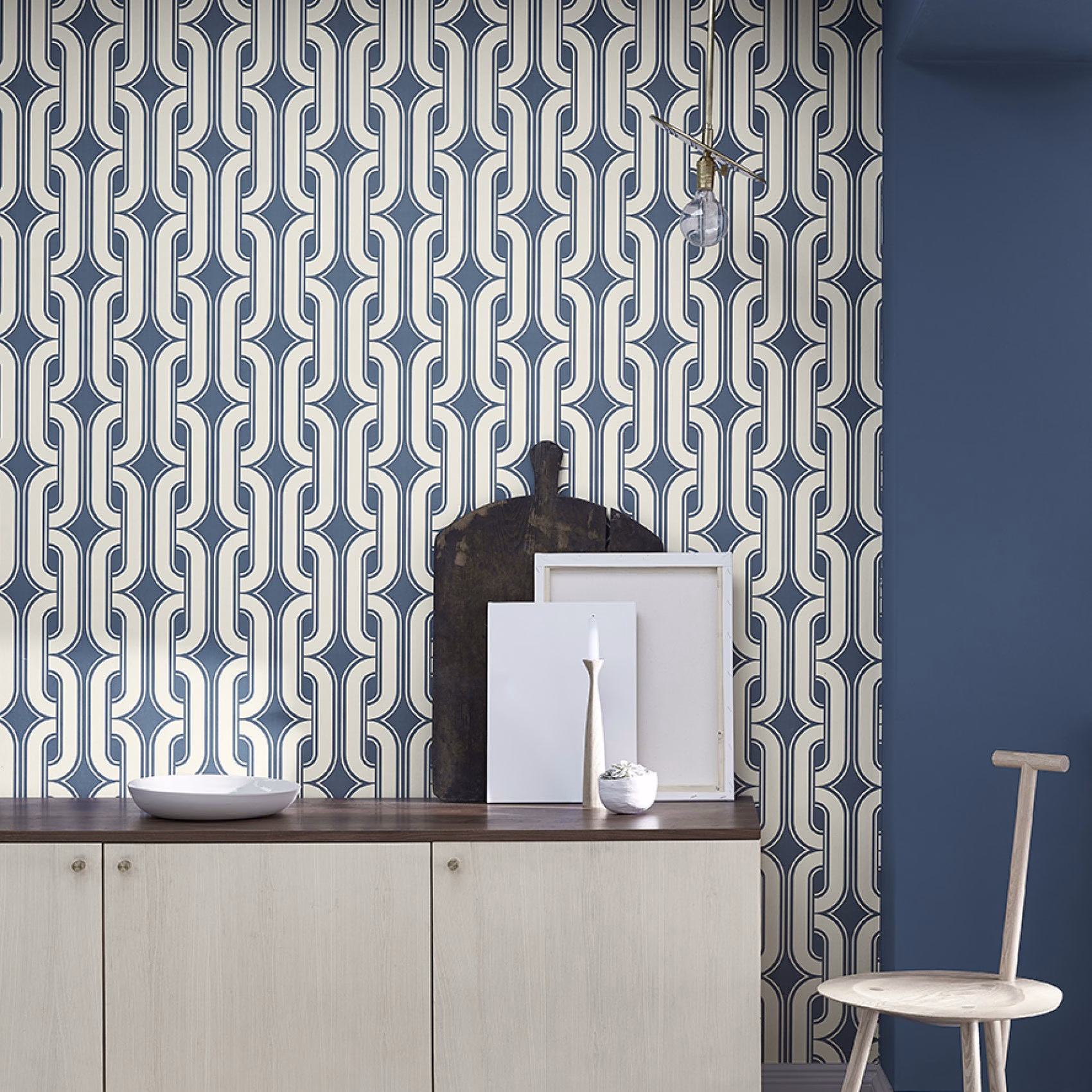 Обои Little Greene 20th Century Papers Lavaliers - Low Wave 0288LALOWWA фото в интерьере