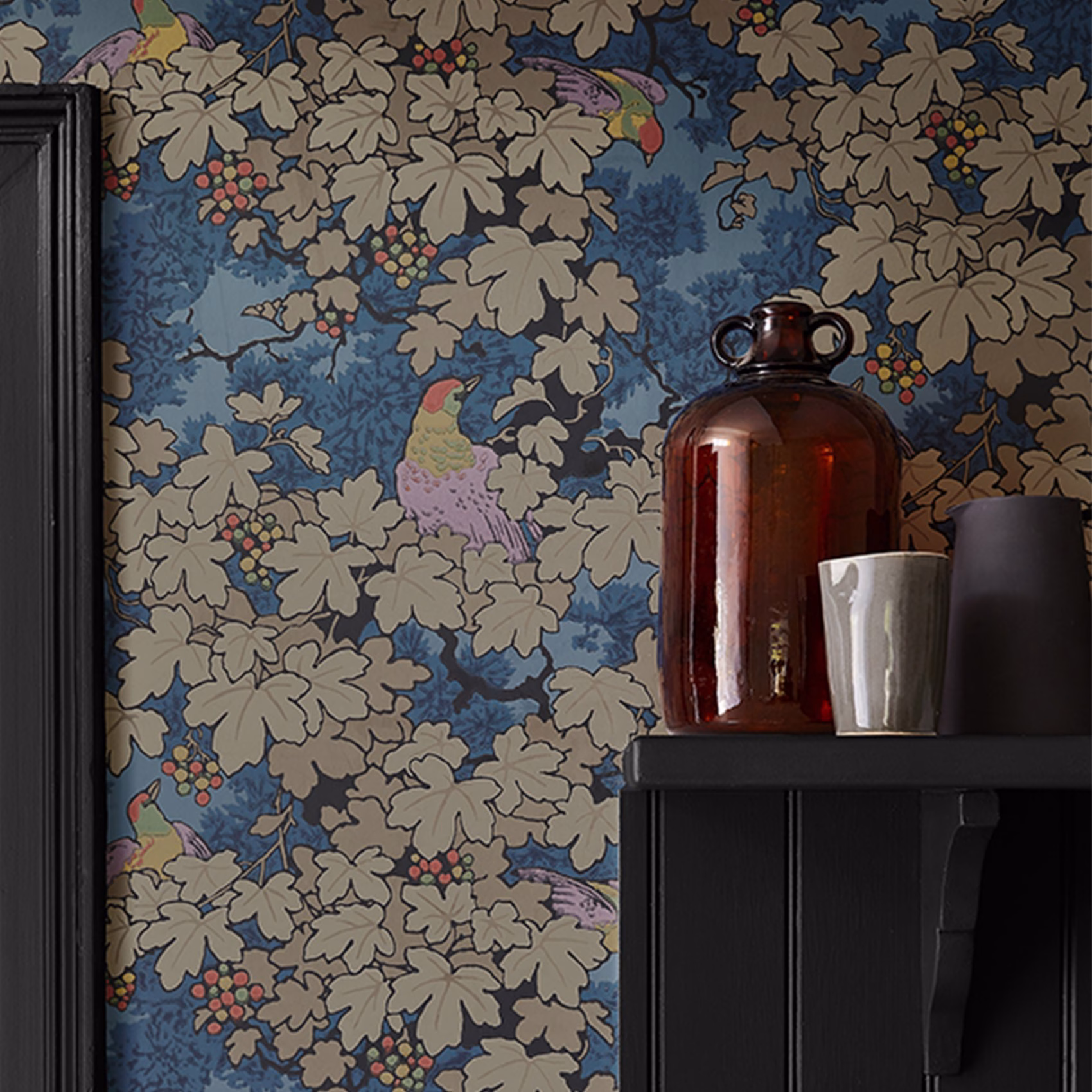 Обои Little Greene Archive Trails Vine - Bleu 0247VIBLEUZ фото в интерьере