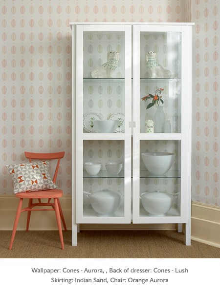 Обои Little Greene 1950s Wallpaper Cones - Aurora фото в интерьере