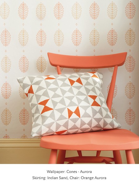 Обои Little Greene 1950s Wallpaper Cones - Aurora фото в интерьере