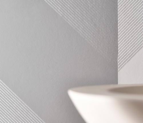 Обои Little Greene Painted Papers Elephant Stripe - Storm 0286ESSTORM фото в интерьере