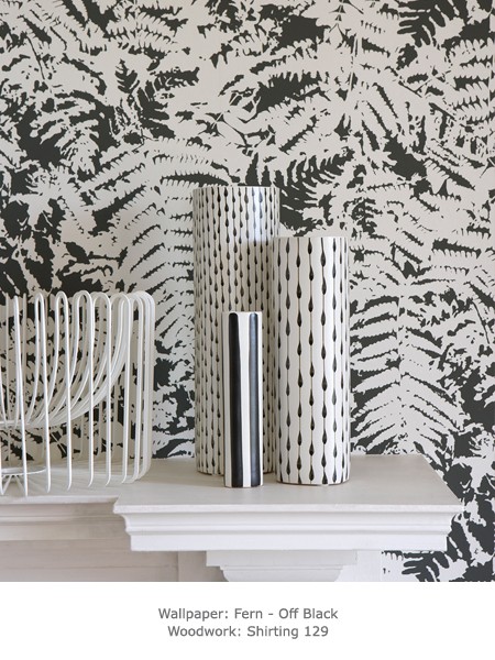 Обои Little Greene 20th Century Papers Fern - Off Black 0280FEOFFBL фото в интерьере