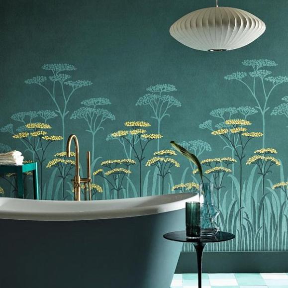 Панно Little Greene National Trust Papers Achillea - Aurora 0245ACAUROR фото в интерьере