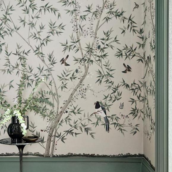 Панно Little Greene National Trust Papers Belton Scenic - Oyster 0245BSOYSTE фото в интерьере