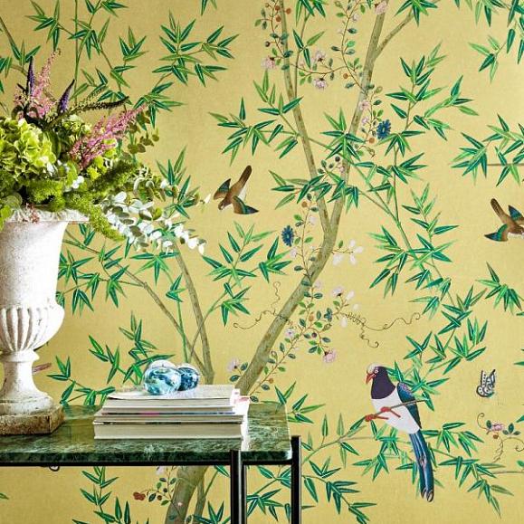 Панно Little Greene National Trust Papers Belton Scenic - Sunbeam 0245BSSUNB фото в интерьере