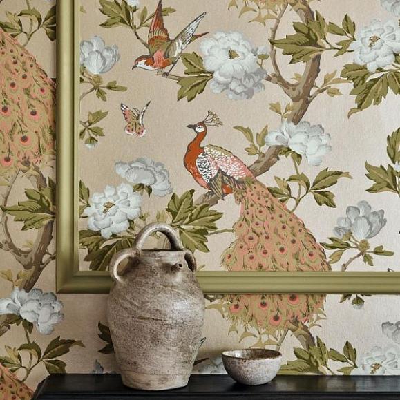 Обои Little Greene National Trust Papers Pavona - Gina 0245PAGINAZ фото в интерьере