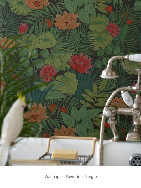 Обои Little Greene 20th Century Papers Reverie - Jungle 0280REJUNGL фото в интерьере