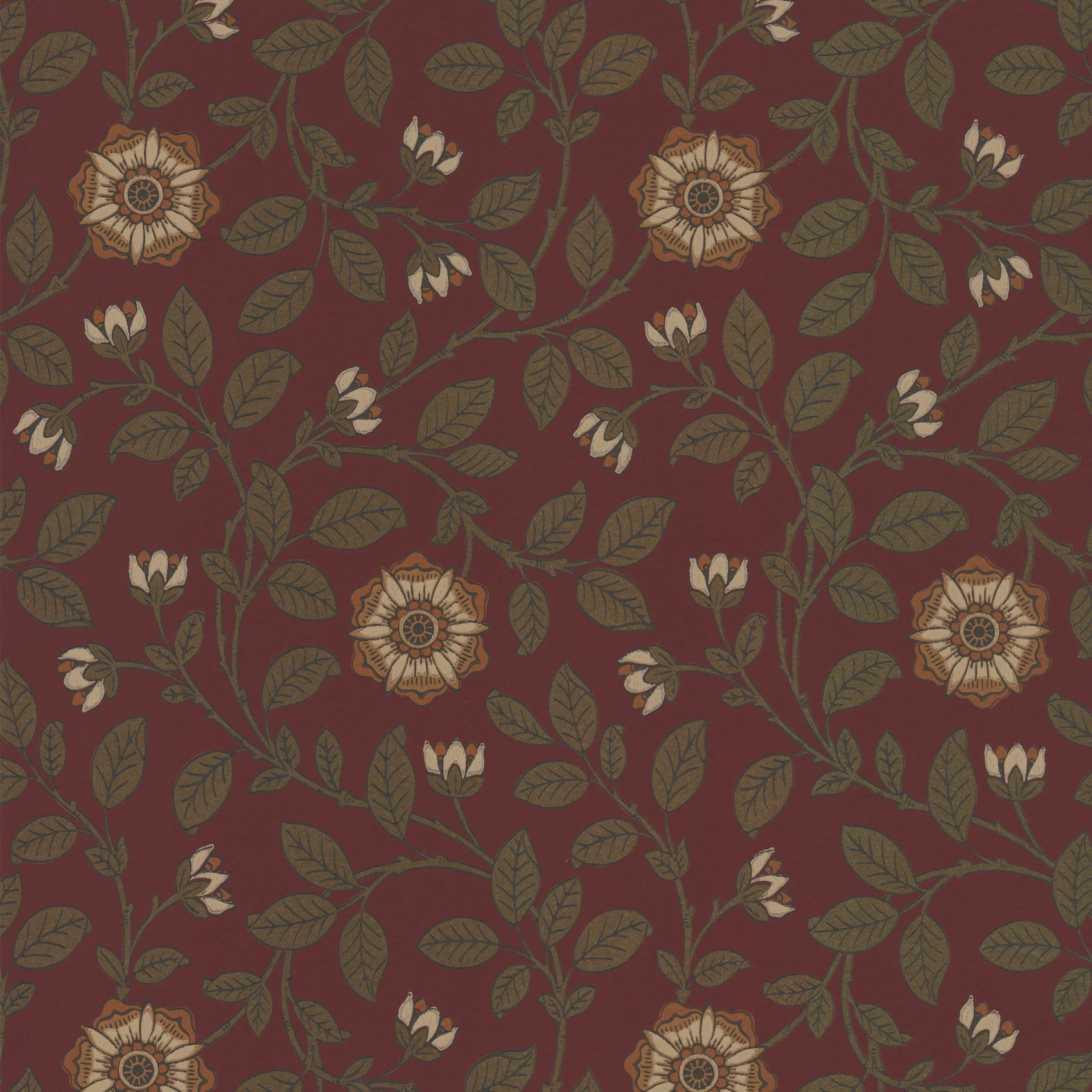 Обои Little Greene London Wallpapers IV Richmond Green - Revival Red 0251RGREVIR