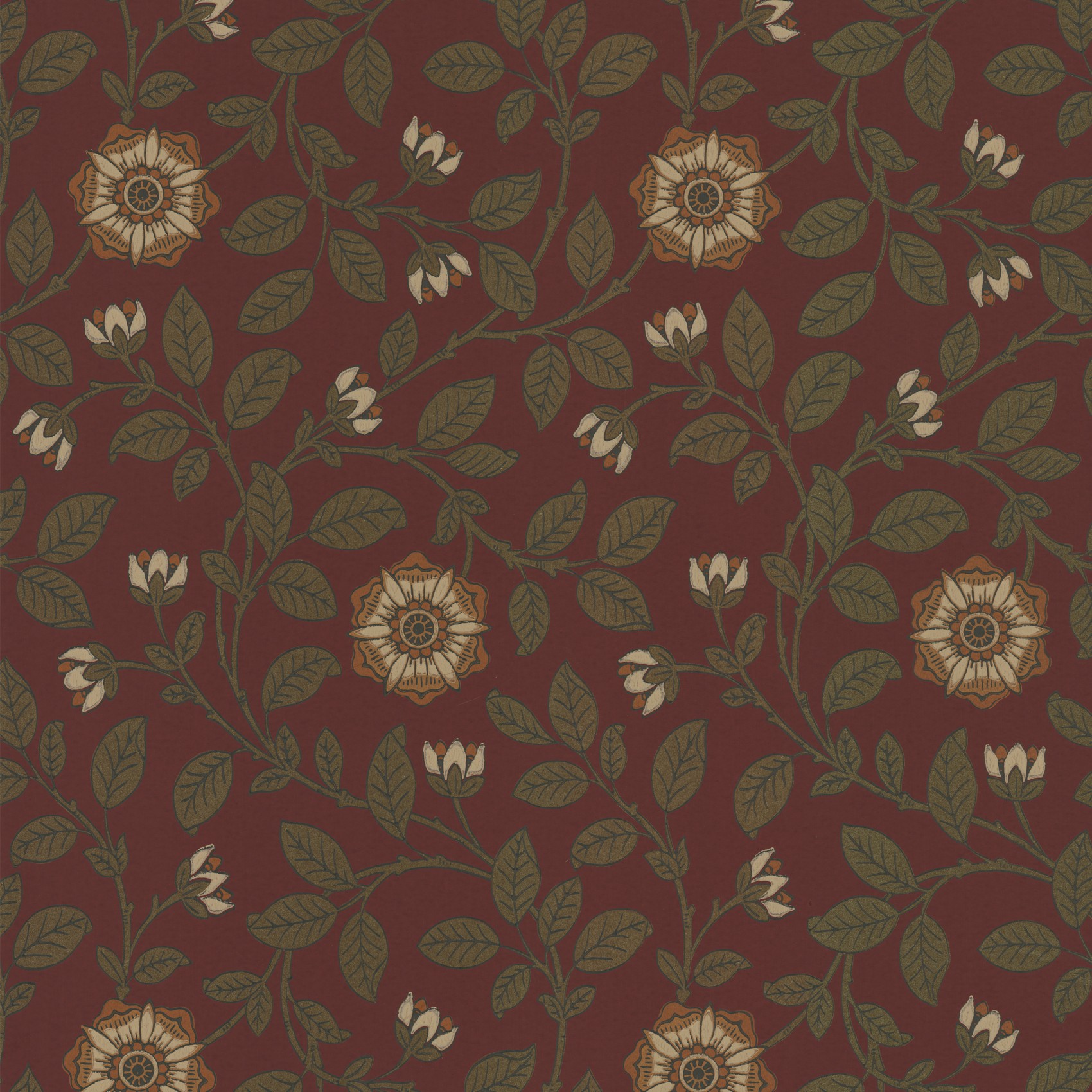 Обои Little Greene London Wallpapers IV Richmond Green - Revival Red 0251RGREVIR