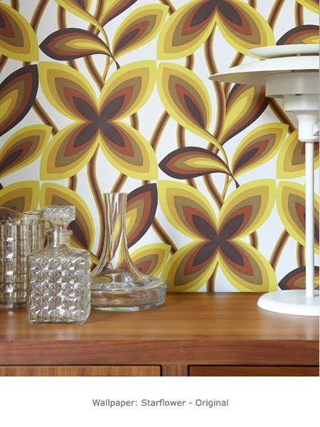 Обои Little Greene 20th Century Papers Starflower - Original 0280STORIGI фото в интерьере