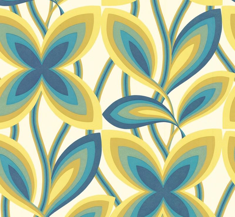 Обои Little Greene 20th Century Papers Starflower - Peacock 0280STPEACO