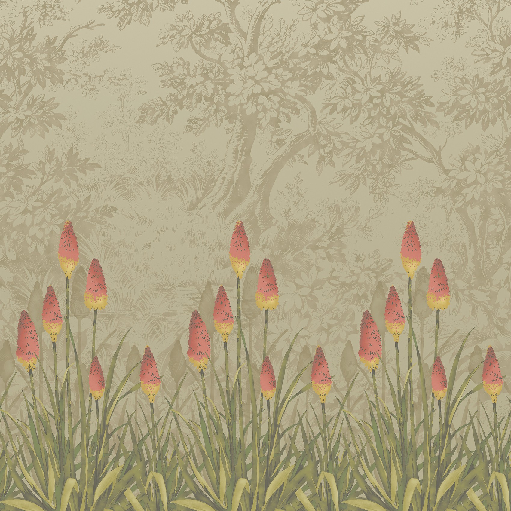 Обои Little Greene London Wallpapers IV Upper Brook Street − Midi 0251UBMIDIZ