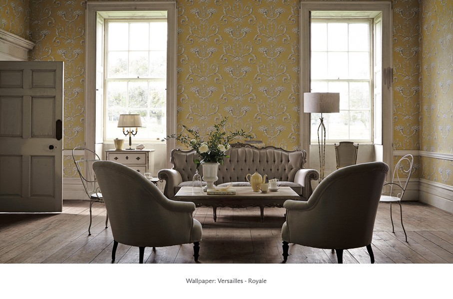 Обои Little Greene Revolution Papers Versailles − Royale 0284VEROYAL фото в интерьере