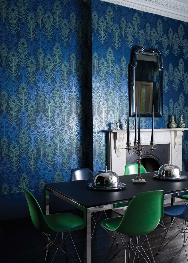 Обои Matthew Williamson Eden Peacock W6541-01 фото в интерьере