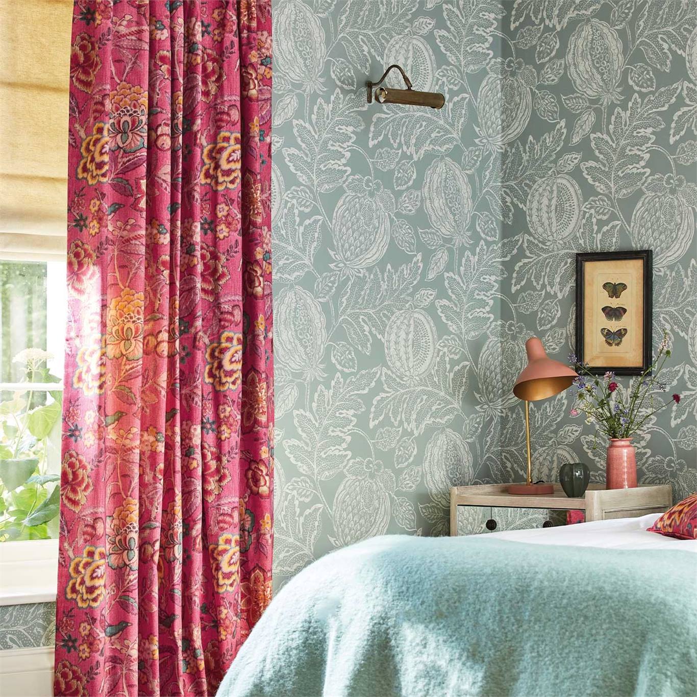 Обои Sanderson Caspian Cantaloupe 216761 фото в интерьере