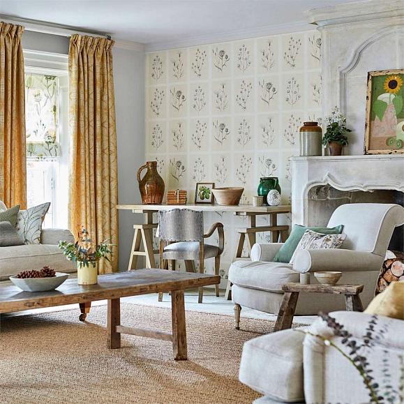 Обои Sanderson Embleton Bay Little Thistles 216511 фото в интерьере