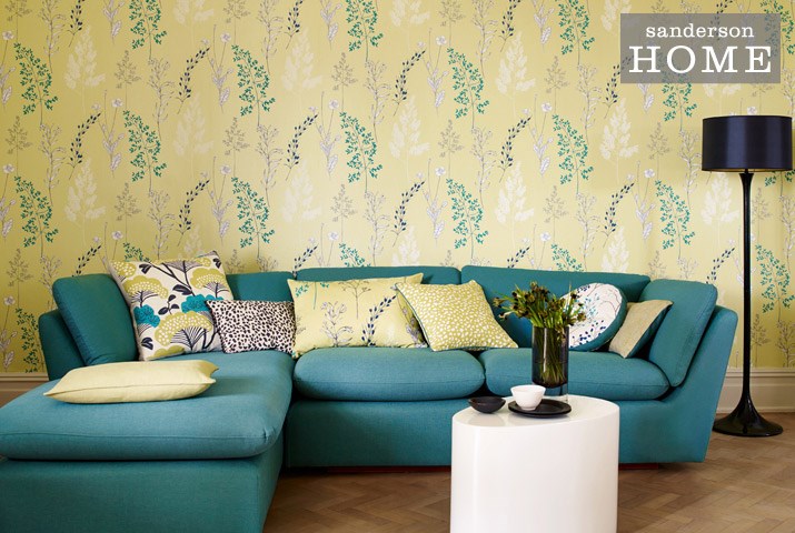 Обои Sanderson Madison Summer Meadow 212860 фото в интерьере