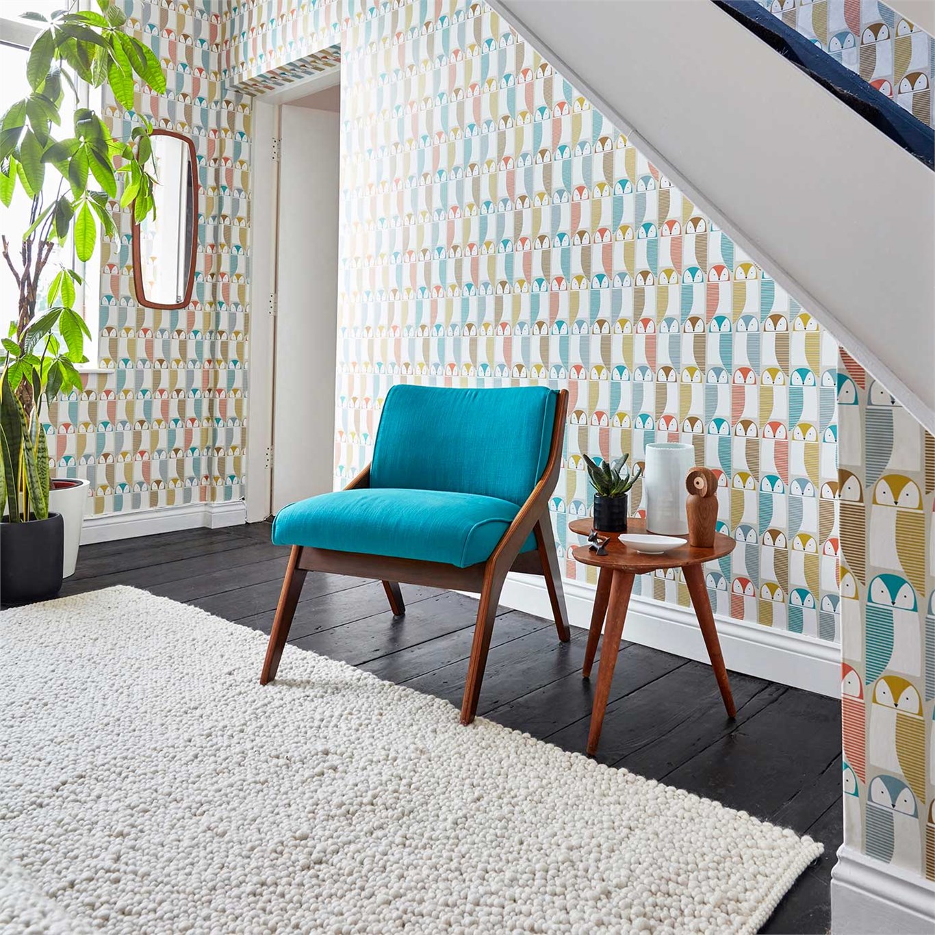 Обои Scion Noukku Barnie Owl 111520 фото в интерьере