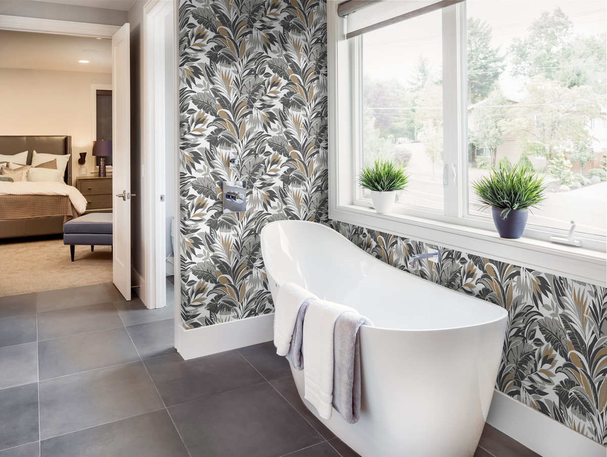 Обои York Conservatory Palm Silhouette CY1567 фото в интерьере Обои York Conservatory Palm Silhouette CY1567 фото в интерьере