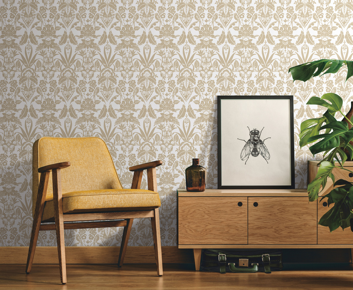 Обои York Conservatory Botanical Damask CY1583 фото в интерьере