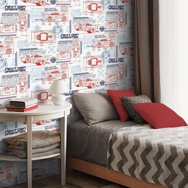 Обои York Disney IV Disney and Pixar Cars Schematic DI0915 фото в интерьере