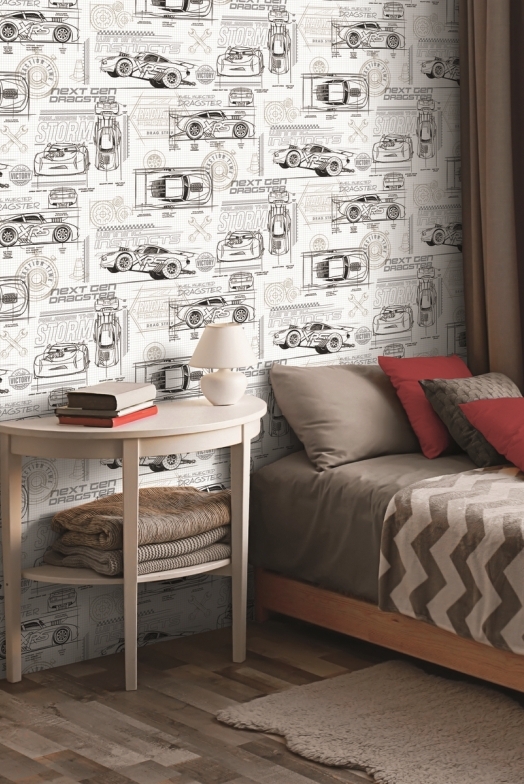 Обои York Disney IV Disney and Pixar Cars Schematic DI0917 фото в интерьере