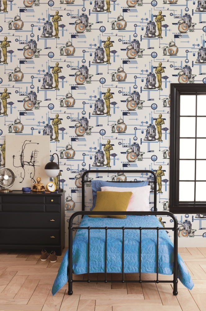 Обои York Disney IV Star Wars: The Rise of Skywalker, Droids! DI0948 фото в интерьере