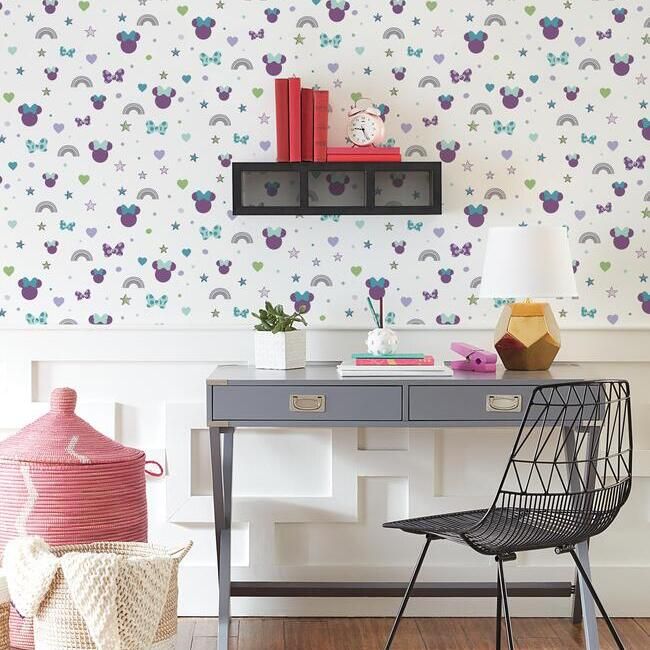 Обои York Disney IV Disney Minnie Mouse Rainbow DI0990 фото в интерьере Обои York Disney IV Disney Minnie Mouse Rainbow DI0990 фото в интерьере