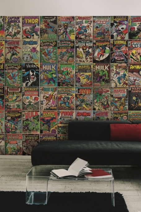 Панно York Disney IV Marvel Comic Cover RMK11410M фото в интерьере