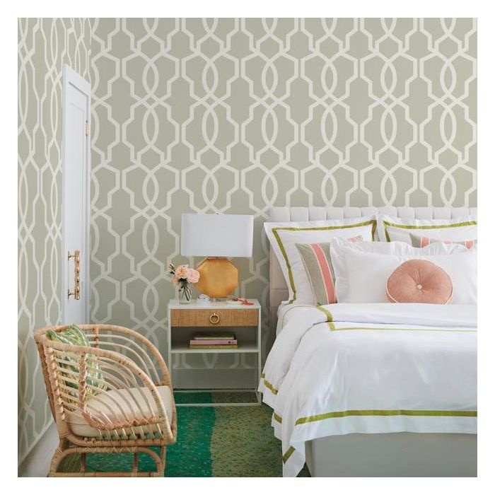 Обои York Geometric Resource Library Hourglass Trellis GE3667 фото в интерьере