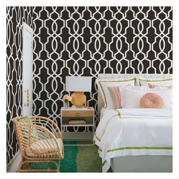 Обои York Geometric Resource Library Hourglass Trellis GM7516 фото в интерьере