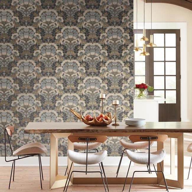 Обои York Modern Heritage 125th Anniversary Yarrow Nouveau NV5557 фото в интерьере