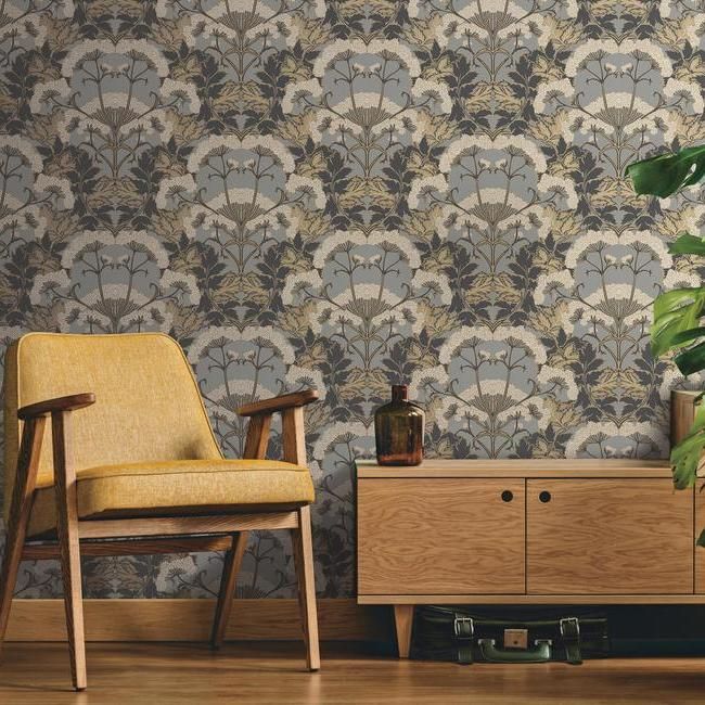 Обои York Modern Heritage 125th Anniversary Yarrow Nouveau NV5557 фото в интерьере