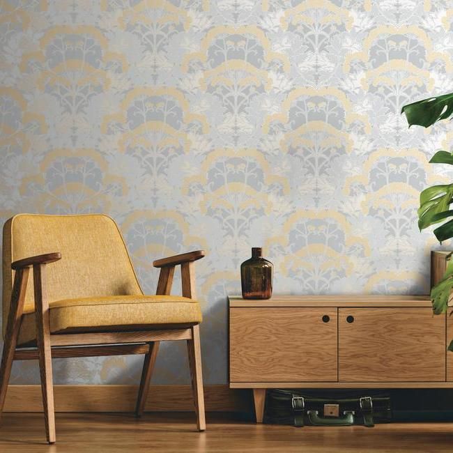 Обои York Modern Heritage 125th Anniversary Yarrow Nouveau NV5559 фото в интерьере