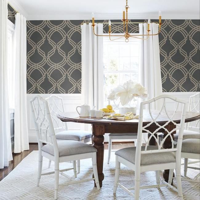 Обои York Modern Heritage 125th Anniversary Dante Ribbon NV5568 фото в интерьере