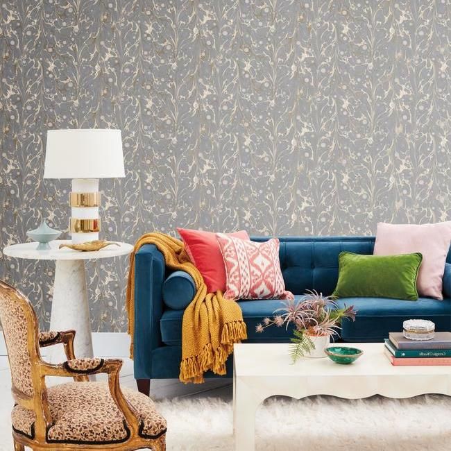 Обои York Modern Heritage 125th Anniversary Marbled Endpaper NV5589 фото в интерьере