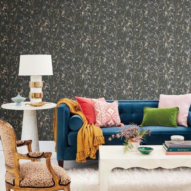 Обои York Modern Heritage 125th Anniversary Marbled Endpaper NV5591 фото в интерьере