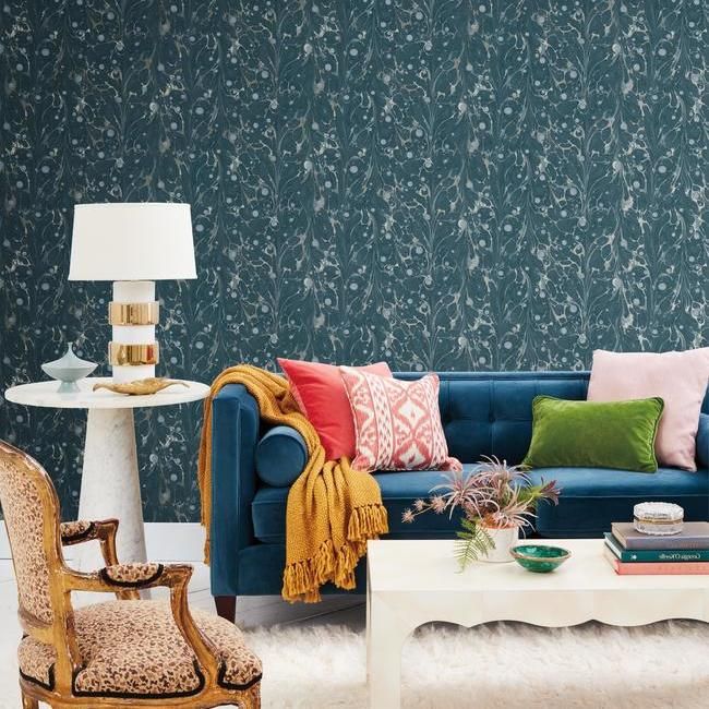 Обои York Modern Heritage 125th Anniversary Marbled Endpaper NV5592 фото в интерьере