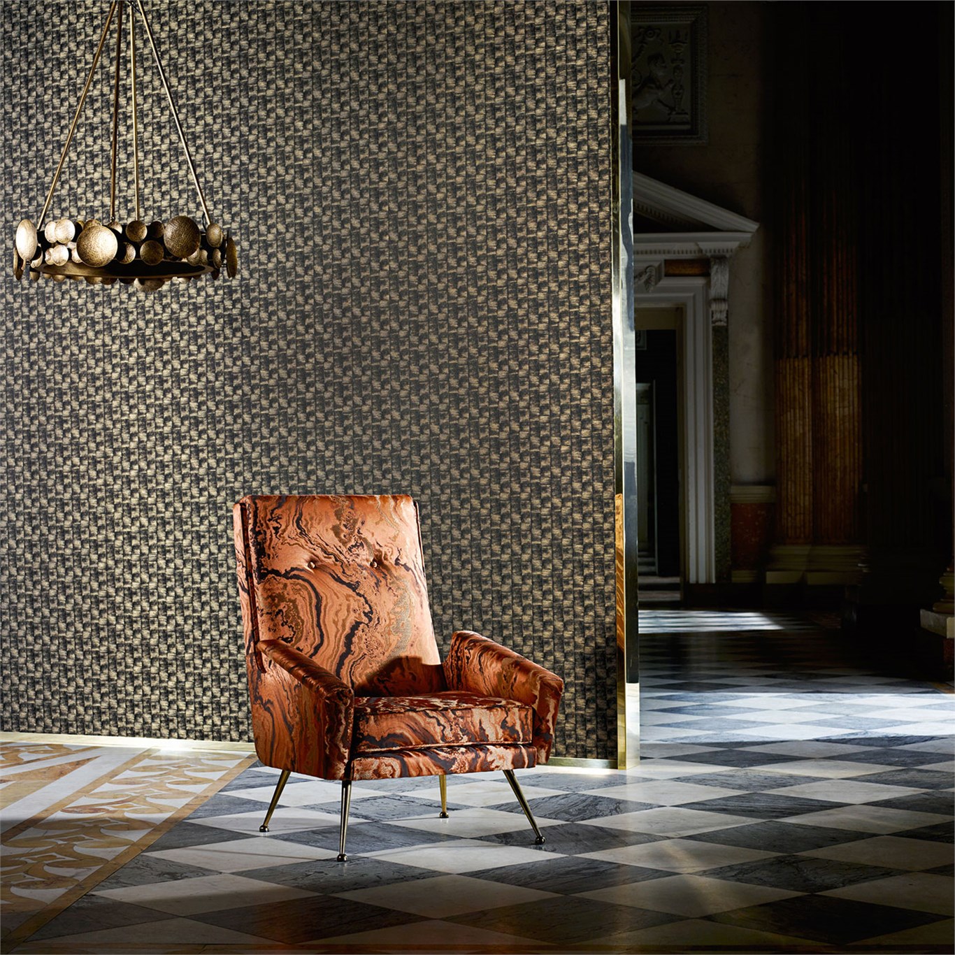 Обои Zoffany Phaedra Manuka Plain 312626 фото в интерьере